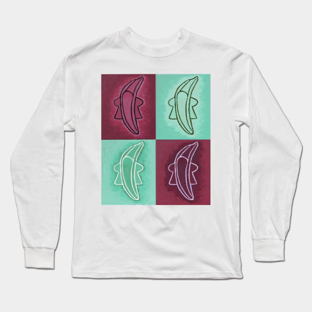 MeepNana Red Quads Long Sleeve T-Shirt by Zenanigans